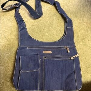 Baggallini Navy Crossbody Bag with Lime Accents